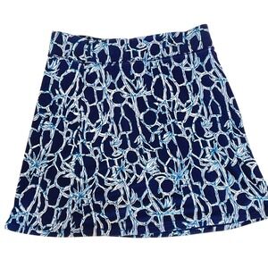 Lilly Pulitzer women's blue abstract print tropical resort where skirt